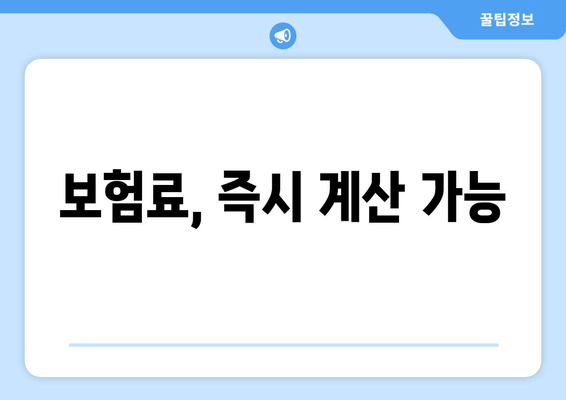 보험료, 즉시 계산 가능