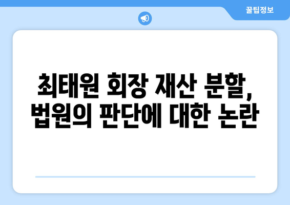 최태원 회장 재산 분할, 판단 오류 논란과 상고 재판의 의미 | 재산분할, 상고, 법률, 판결