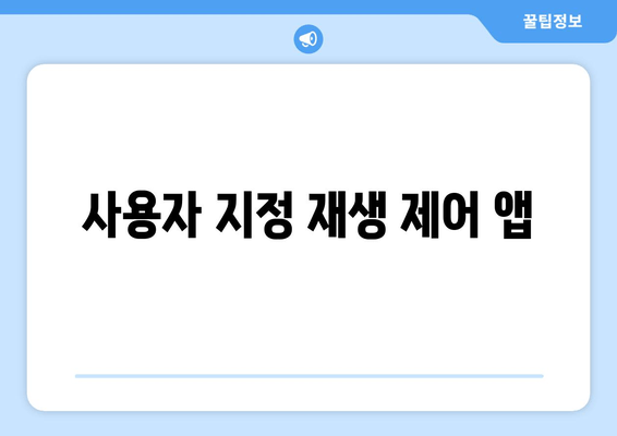 사용자 지정 재생 제어 앱