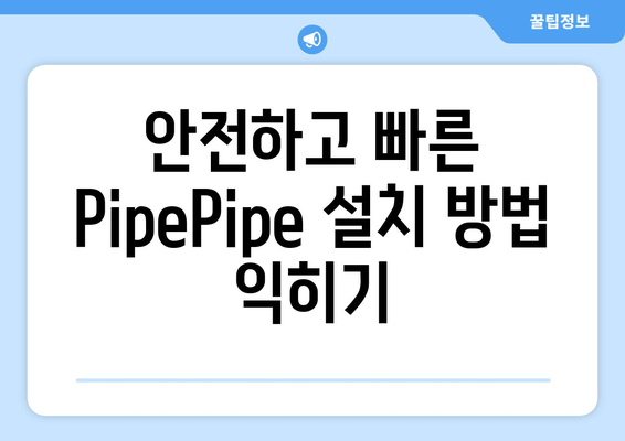 안전하고 빠른 PipePipe 설치 방법 익히기