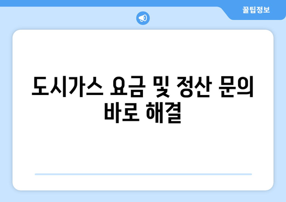 도시가스 요금 및 정산 문의 바로 해결