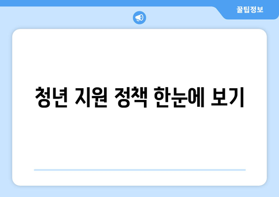 청년 지원 정책 한눈에 보기