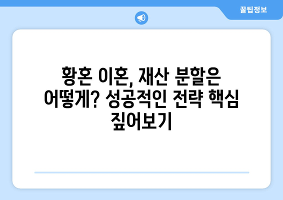 황혼 이혼, 재산 분할 소송 전략| 성공적인 결과를 위한 핵심 가이드 | 재산분할, 이혼소송, 변호사, 법률 팁