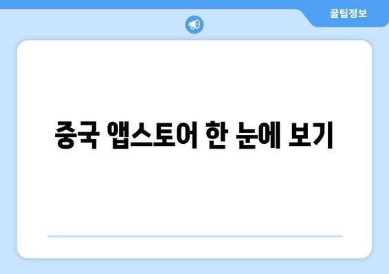 중국 앱스토어 한 눈에 보기