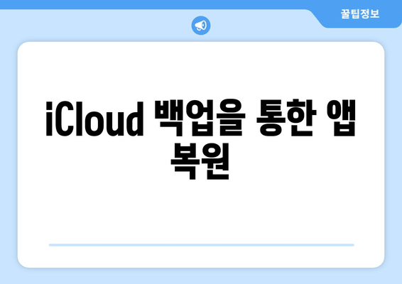 iCloud 백업을 통한 앱 복원