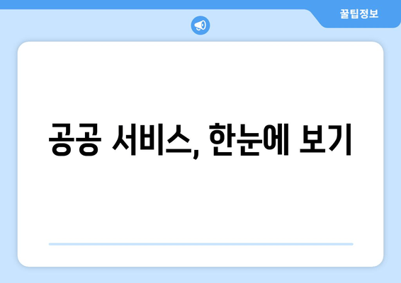 공공 서비스, 한눈에 보기