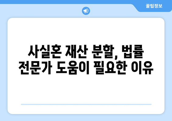 사실혼 재산분할, 변호사는 어떻게 갈등을 해결할까요? | 법률 전문가, 재산 분할, 합의, 소송