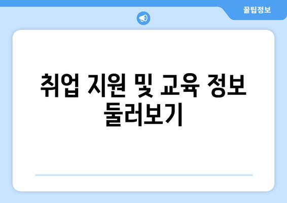 취업 지원 및 교육 정보 둘러보기