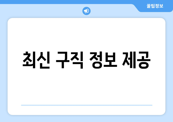 최신 구직 정보 제공