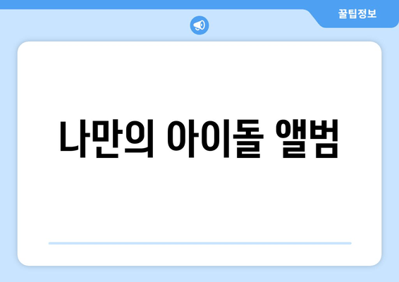 나만의 아이돌 앨범