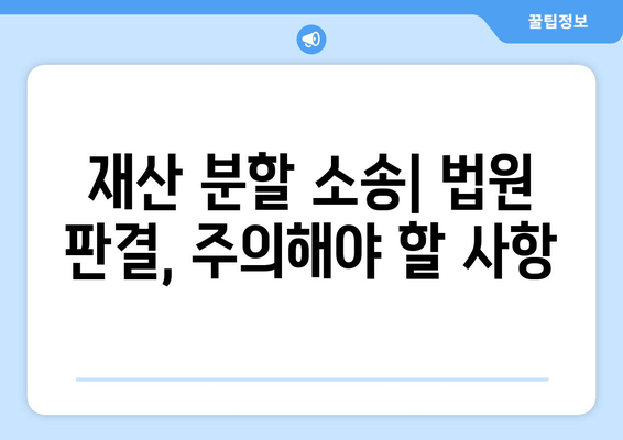 이혼 소송, 재산 분할 어떻게 대응해야 할까요? | 재산분할, 법률, 전략, 팁