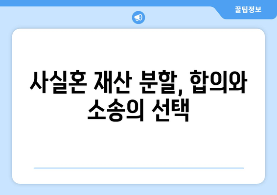 사실혼 재산 분할 갈등, 어떻게 대처해야 할까요? | 법률 전문가와 함께 알아보는 해결 방안