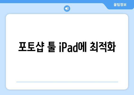 포토샵 툴 iPad에 최적화