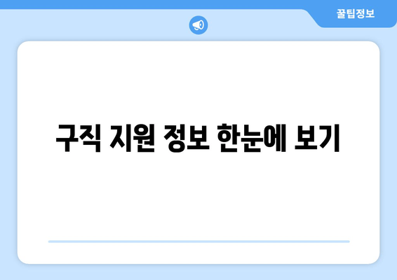 구직 지원 정보 한눈에 보기