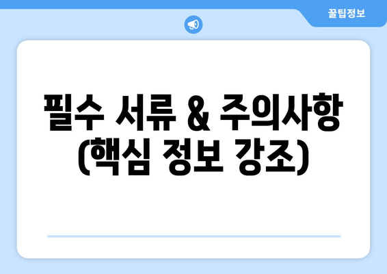 필수 서류 & 주의사항 (핵심 정보 강조)