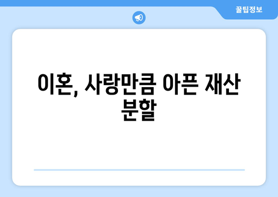 눈물의 재산 분할, 전 재산을 반으로 나눈 소송의 현실 | 재산 분할, 이혼, 법률, 소송