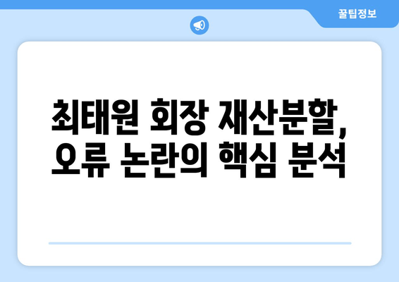 최태원 회장 재산분할 판결,  