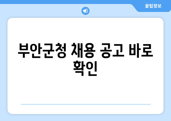 부안군청 채용 공고 바로 확인