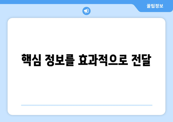 핵심 정보를 효과적으로 전달