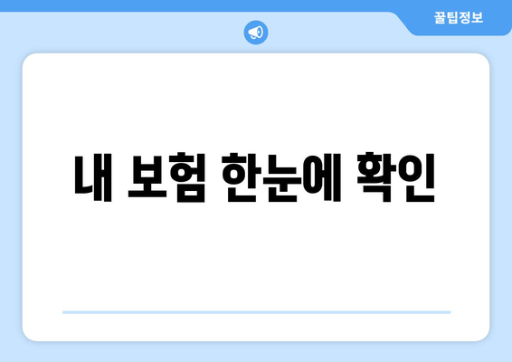 내 보험 한눈에 확인