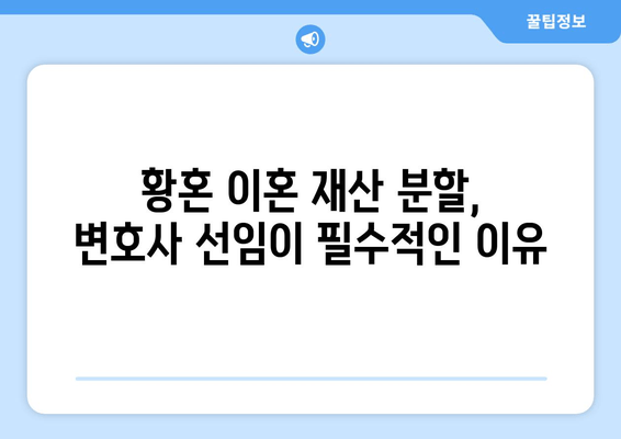 황혼 이혼, 재산 분할 소송 승소 전략| 성공적인 결과를 위한 단계별 가이드 | 재산분할, 이혼소송, 변호사, 전문가 팁