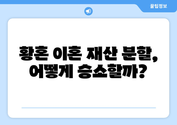 황혼 이혼, 재산 분할 소송 승소 전략| 핵심 전략과 성공 사례 | 재산분할, 이혼소송, 법률, 변호사, 전문가