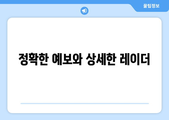 정확한 예보와 상세한 레이더