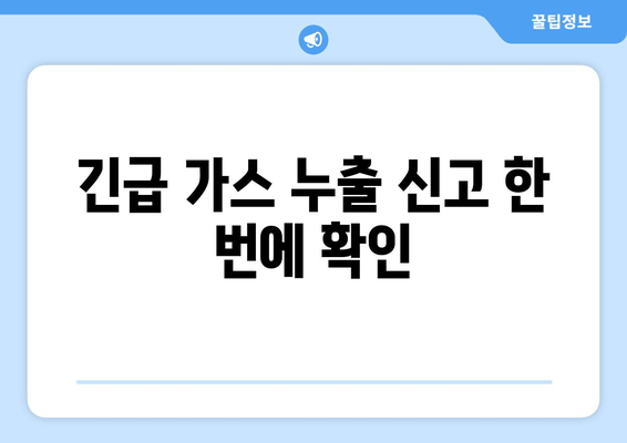 긴급 가스 누출 신고 한 번에 확인