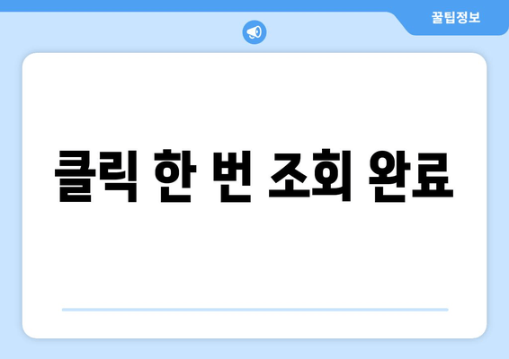 클릭 한 번 조회 완료