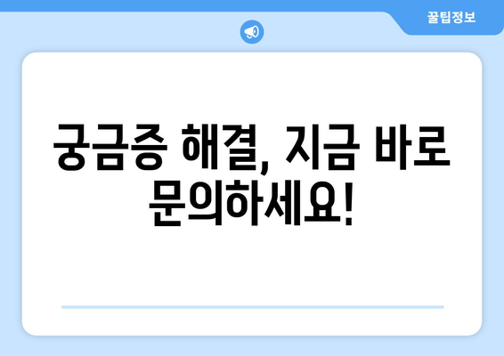 궁금증 해결, 지금 바로 문의하세요!