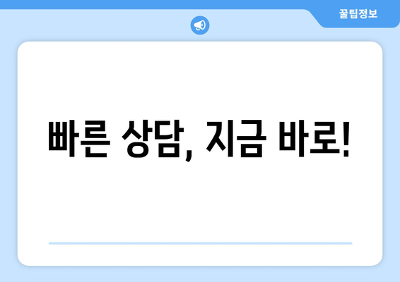 빠른 상담, 지금 바로!