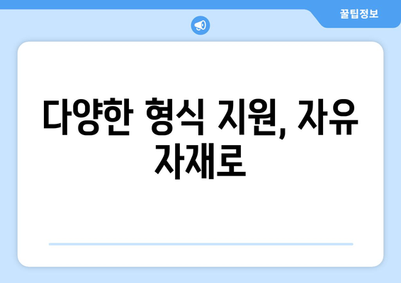 다양한 형식 지원, 자유 자재로