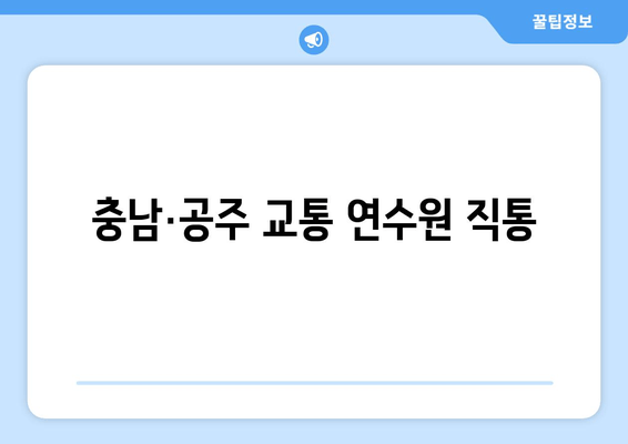 충남·공주 교통 연수원 직통