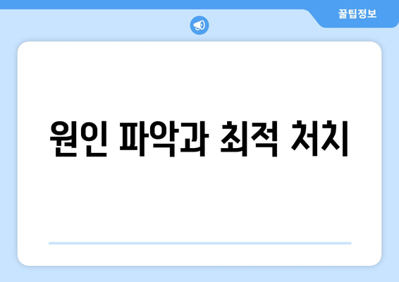 원인 파악과 최적 처치