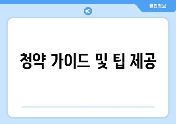 청약 가이드 및 팁 제공