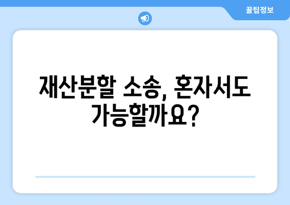 재산분할 소송, 법적 대변 없이는 절대 불가능할까요? | 재산분할, 이혼, 소송, 변호사, 전문가