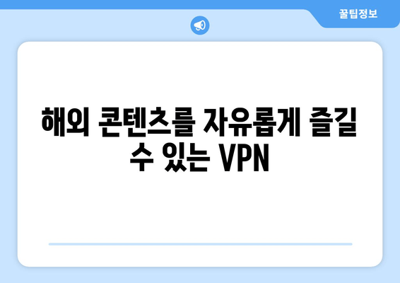 해외 콘텐츠를 자유롭게 즐길 수 있는 VPN