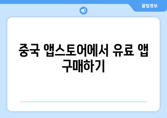 중국 앱스토어에서 유료 앱 구매하기