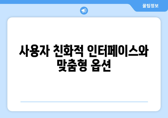 사용자 친화적 인터페이스와 맞춤형 옵션