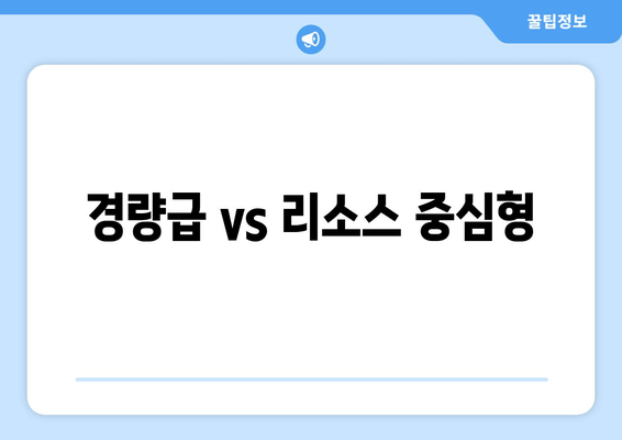 경량급 vs 리소스 중심형