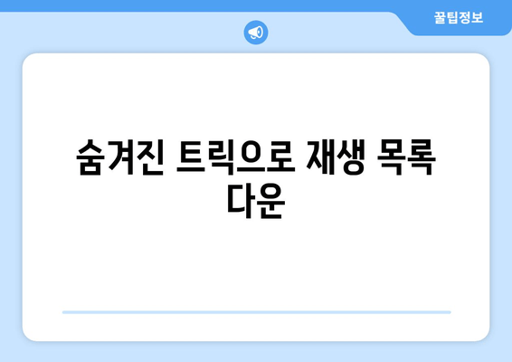 숨겨진 트릭으로 재생 목록 다운