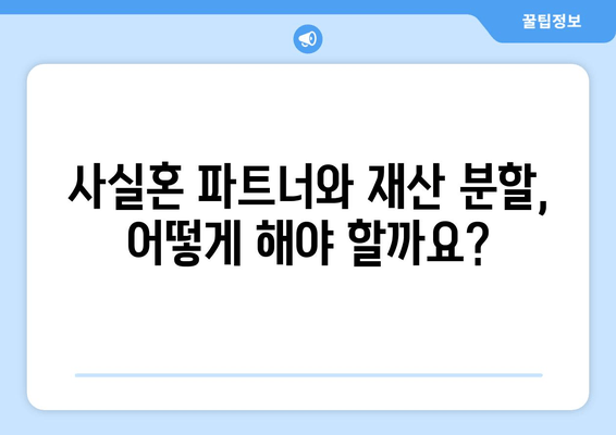 사실혼 관계 재산 분할 갈등, 법적 대변으로 해결하세요 | 재산분할, 위자료, 소송, 변호사, 법률 상담