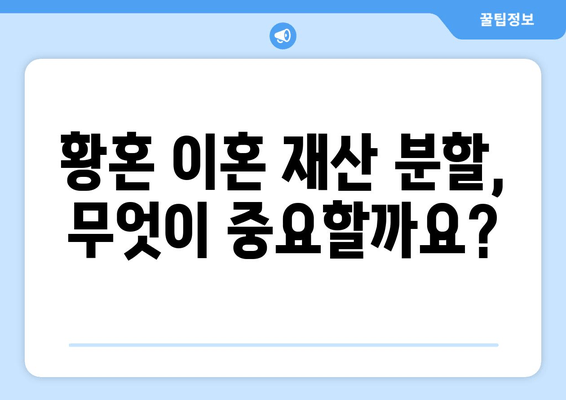 황혼 이혼, 재산 분할 소송의 핵심 논점| 고령자의 재산권 보호 전략 | 노년층 이혼, 재산분할, 소송 준비