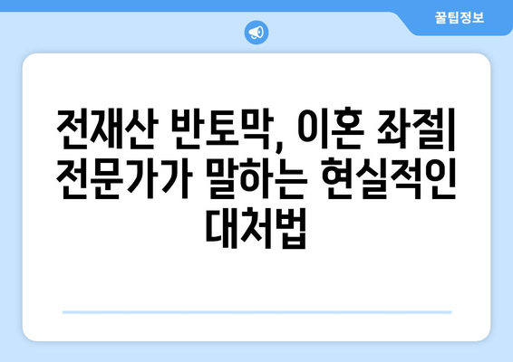 전재산 반토막, 이혼 좌절의 현실| 뼈아픈 사례와 전문가 조언 | 이혼, 재산분할, 법률 상담, 전문가 분석