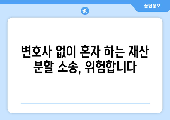 재산 분할 소송, 법적 대변 없이는 절대 안 됩니다! | 재산 분할, 이혼 소송, 변호사, 법률 상담, 소송 전략