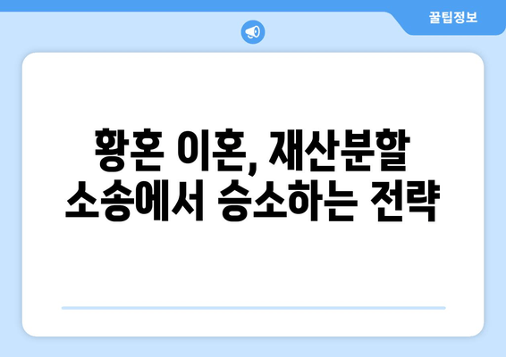 황혼 이혼, 재산분할 소송 승소 전략| 효과적인 준비와 대응 | 재산분할, 소송, 변호사, 전문가, 팁