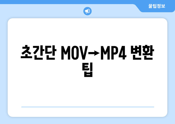 초간단 MOV→MP4 변환 팁