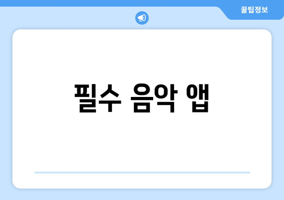 필수 음악 앱