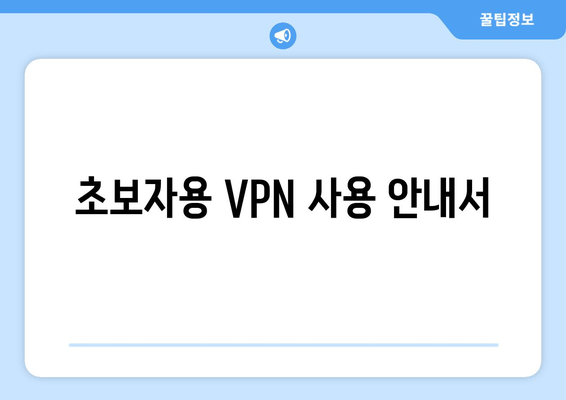 초보자용 VPN 사용 안내서