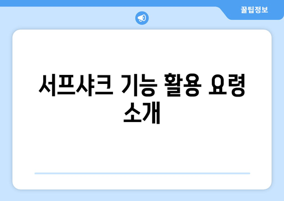 서프샤크 기능 활용 요령 소개